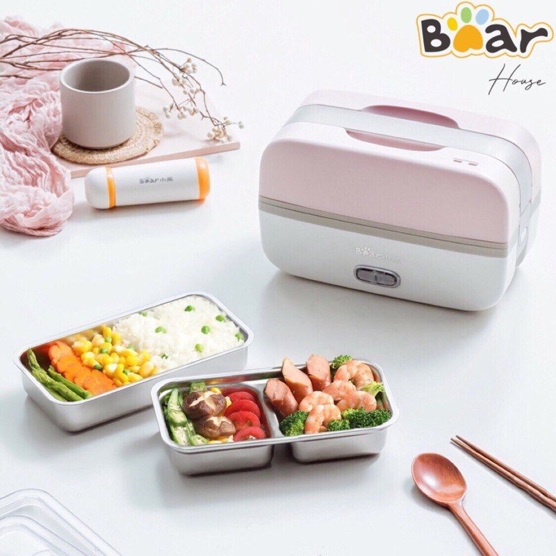 Hộp cơm điện tự nấu Bear DFH-B10J2 phụ hợp nhân viên văn phòng, tiện lợi, gọn gàng, dễ cầm, làm nóng nhanh chóng