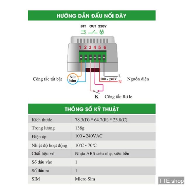 ĐIỀU KHIỂN 1 CỔNG TỪ XA BẰNG ĐIỆN THOẠI [GẮN SIM] - ES01