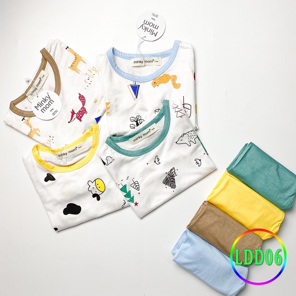 [LDD06] Bộ Dài Tay Thun Lạnh MINKY MOM CÓ SIZE ĐẠI In Thân Áo Trắng, Mềm Mịn, Thoáng Mát, Hàng Chuẩn Đẹp Dễ Chịu Cho Bé