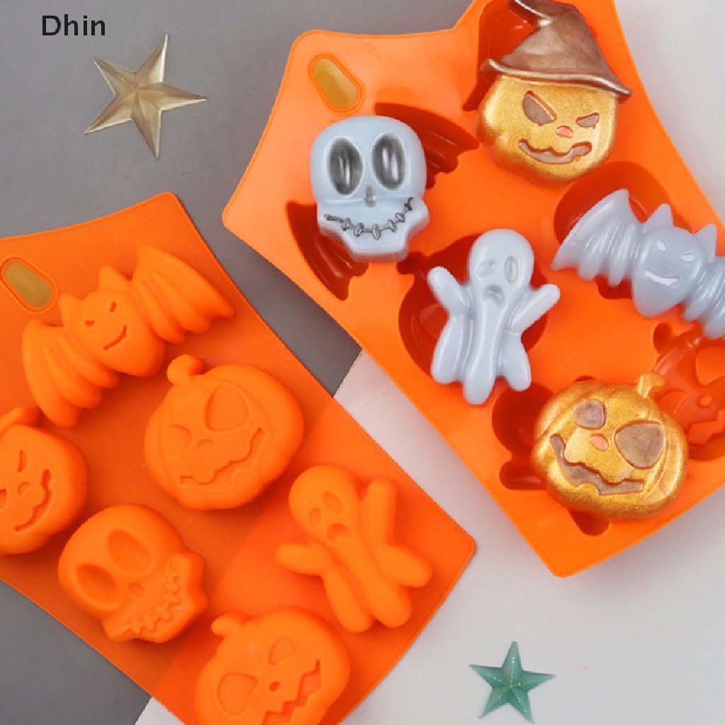 Khuôn Làm Bánh 6 Ngăn Hình Dơi Bí Ngô Halloween Độc Đáo