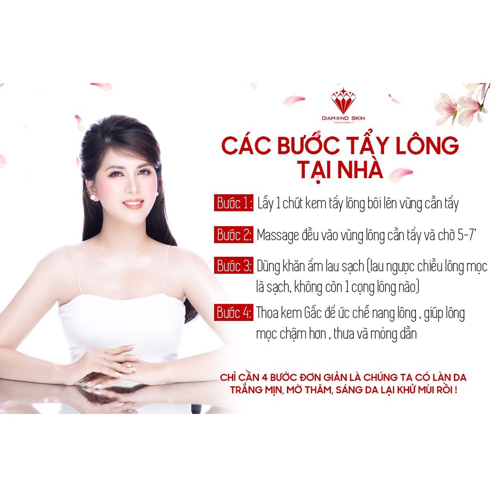 Combo kem tẩy lông và triệt lông chanh gấc an toàn không đau rát,mờ thâm