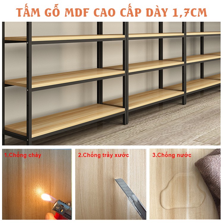 KỆ SẮT LẮP RÁP ĐỂ HÀNG 4 tầng rộng 0.6m -1m - 1.2m- 1.5m, kệ sắt trưng bày cửa hàng, dễ dàng vận chuyển