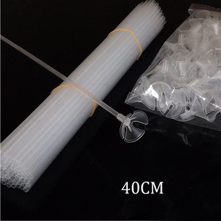 10 Chiếc LỚN STICK 40CM Màu Trong Suốt Bóng Giá Đỡ Có Cốc Cho Bong Bóng Cao Su Nhôm Phim Bóng Trang Trí