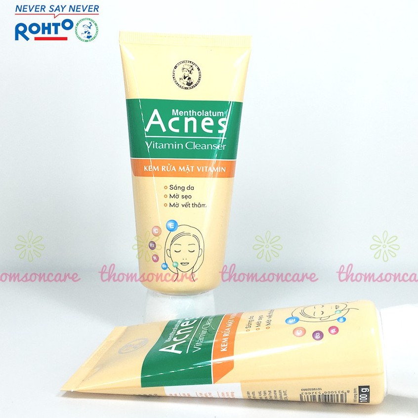 Sữa rửa mặt sáng da Acnes vitamin cleanser 100g - chăm sóc dưỡng da sau mụn, mờ thâm nám_[IDC]