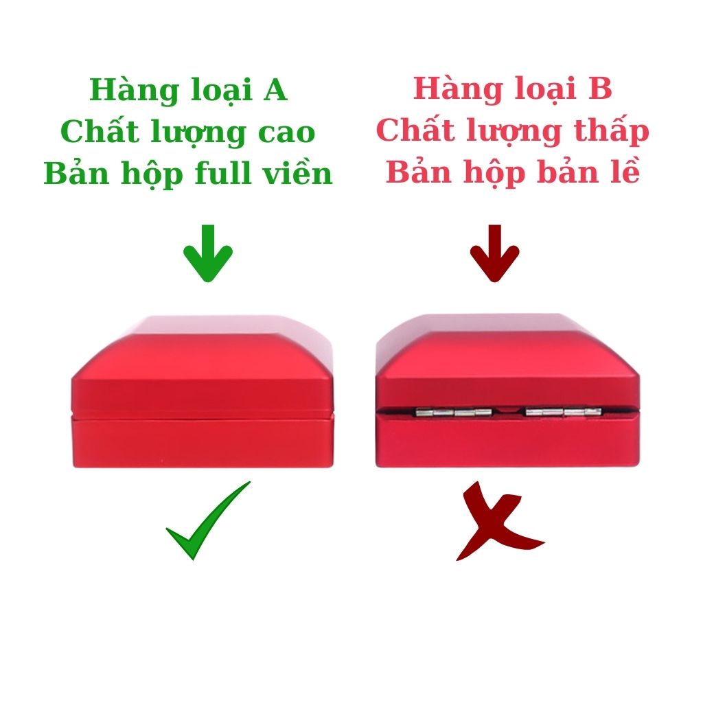 Hộp nhẫn có đèn Led cao cấp hộp đựng nhẫn cưới hộp cầu hôn trang sức JSP