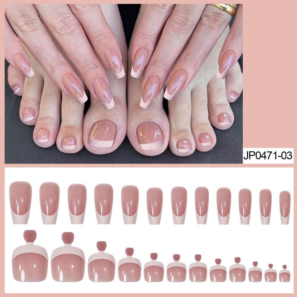 Hộp 48 Móng Chân Giả Đầu Vuông Dùng Trang Trí Móng Tay Nghệ Thuật