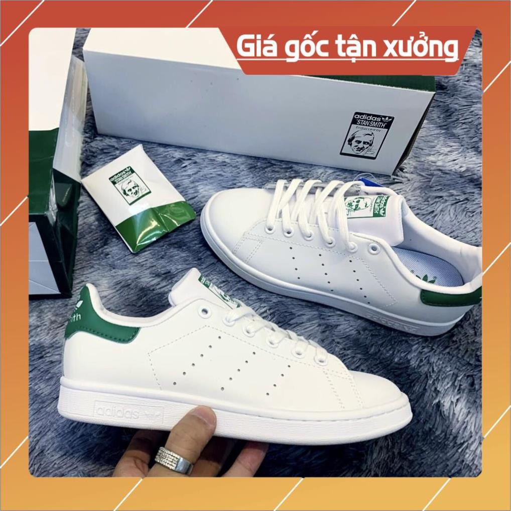 [FreeShip–Hàng Loại A] Giày thể thao STAN SMITH Trắng gót xanh FULLBOX,  Giầy sneaker nam nữ trắng đủ size