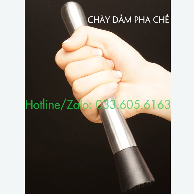 Chày bar pha chế Inox - Chày pha chế - Dụng cụ dầm trái cây - Dụng cụ pha chế TV