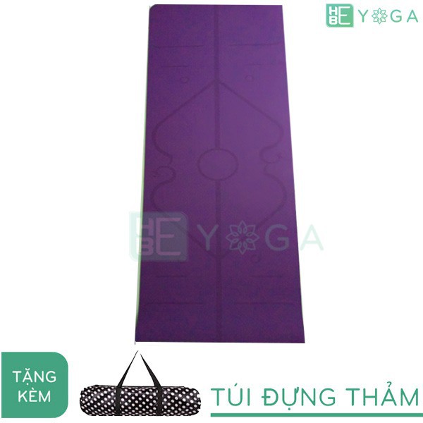 Thảm Yoga Định Tuyến Relax 6mm 2 Lớp Màu Tím Đậm Tặng Kèm Túi