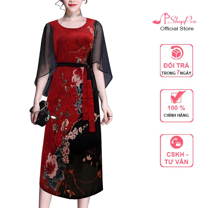 SHOPPRO -THỜI TRANG U50-60, ĐẦM DỰ TIỆC TRUNG NIÊN DÁNG DÀI VOAN HOA - ĐẦM TRUNG NIÊN ĐẸP 3269 3205 3285 3265 3304 3327