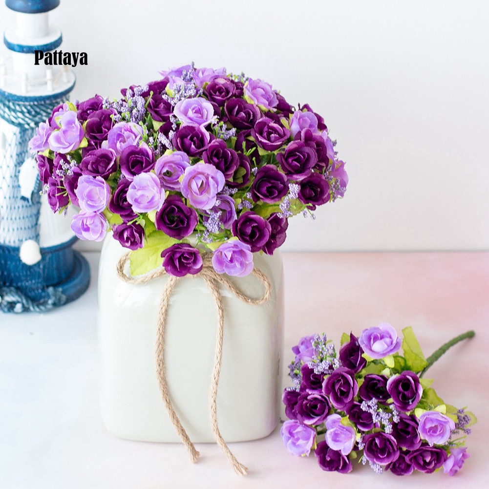 1 Bó Hoa Hồng Lụa Nhân Tạo Cho Trang Trí