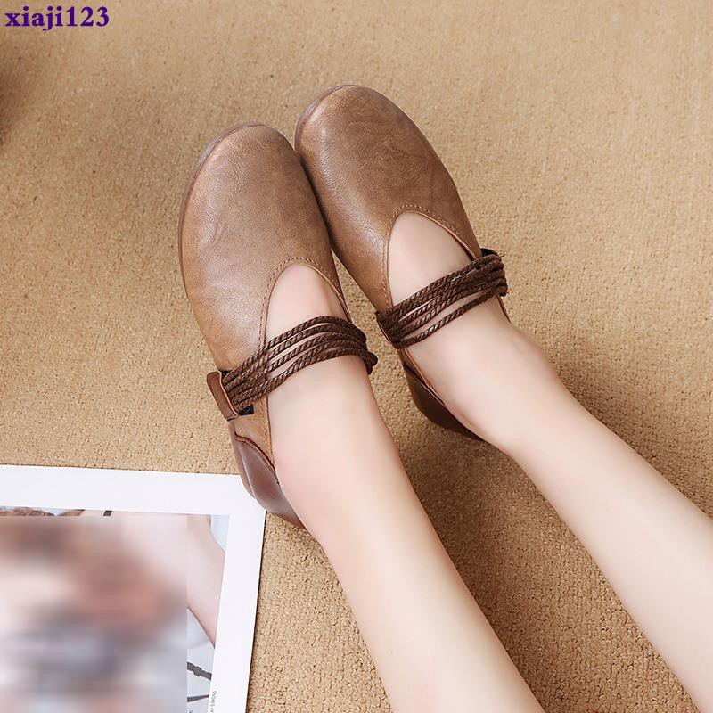 Giày Búp Bê Mũi Tròn Bằng Nhựa Phong Cách Retro Nhật Bản Cho Nữ | BigBuy360 - bigbuy360.vn