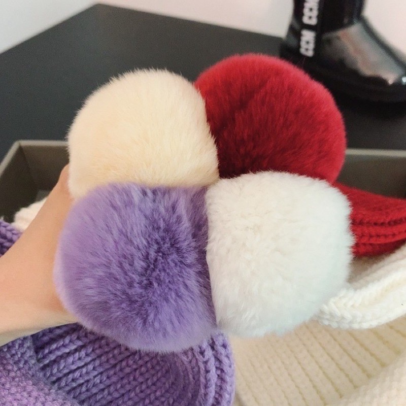 Mũ len cục bông tháo rời CHENCHENMA