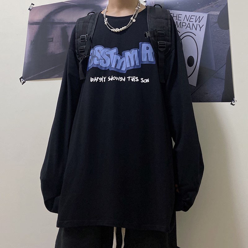 Áo phông tay dài sweater nam nữ unisex form rộng teen cổ tròn oversize cotton giá rẻ basic đen trắng ulzzang BSST
