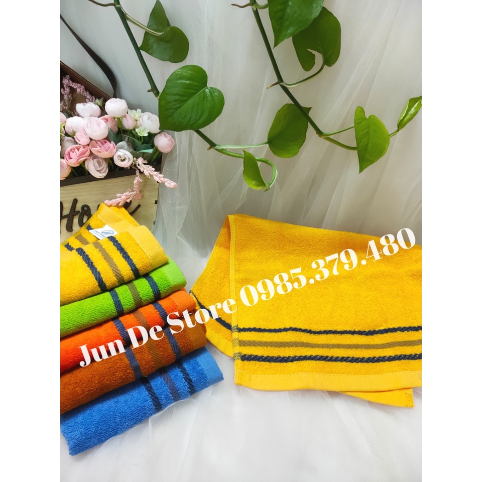 Khăn mặt 3 dòng kẻ 30x50 ♥️ SIÊU RẺ ♥️ Khăn cotton nhẹ, màu sắc đẹp, thấm hút nước, nhanh khô