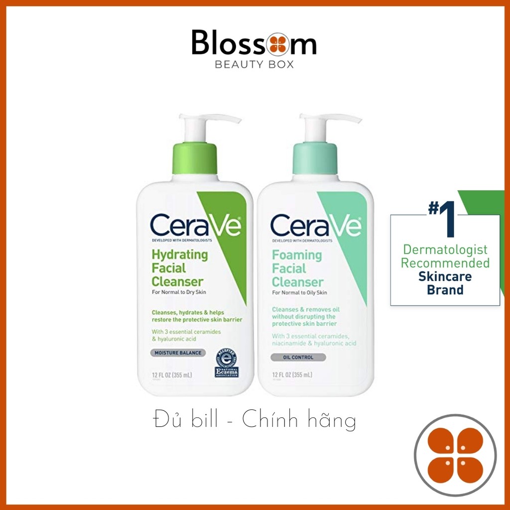 Sữa rửa mặt CERAVE da dầu, da khô #blossom