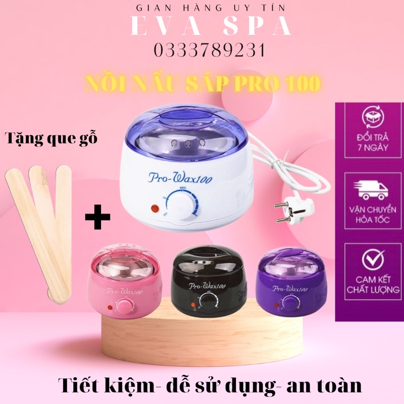 Nồi Nấu Sáp Wax Lông Pro Wax 100 - Tặng kèm que gỗ