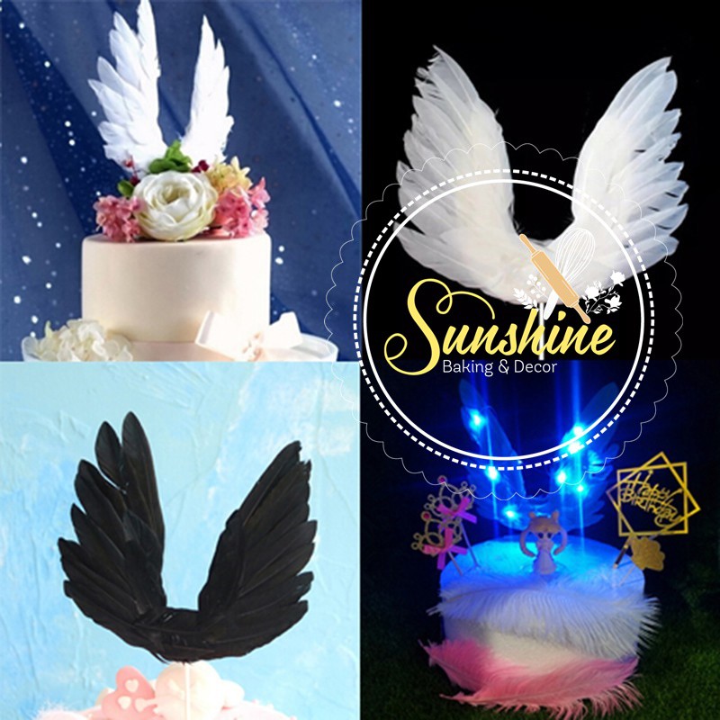Cánh Lông Vũ Thiên Thần Trang Trí Bánh Kem Gato Sinh Nhật
