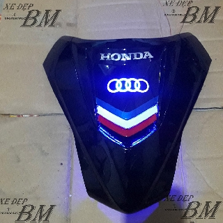 Mặt nạ 2 tầng wave A màu đen độ led sơn tem