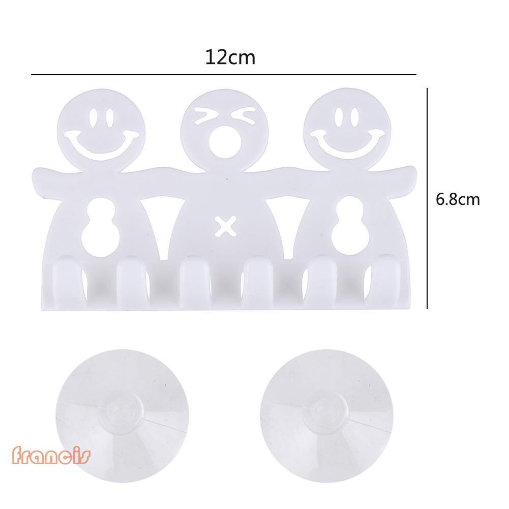 Giá nhựa hình mặt cười hoạt hình dễ thương dùng để treo bàn chải gắn tường tiện dụng