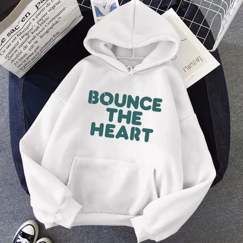 ÁO KHOÁC HOODIE NỈ UNISEX IN BOUNCE THE HEART CỰC ĐẸP THỜI TRANG BB HOODIE