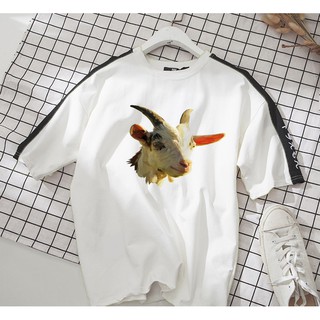 Áo thun Cotton Unisex - 12 Con Giáp - Tuổi Mùi - Hình vẽ dê trắng