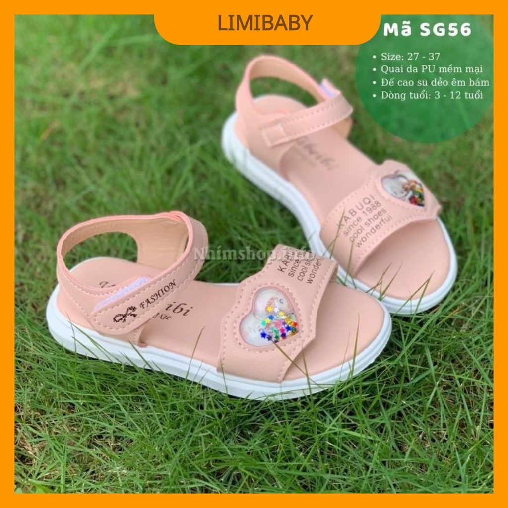 Dép sandal cho bé gái SG56 hình elsa quai hậu mềm êm, chống trơn chống vấp màu hồng đi học, đi biển siêu xinh