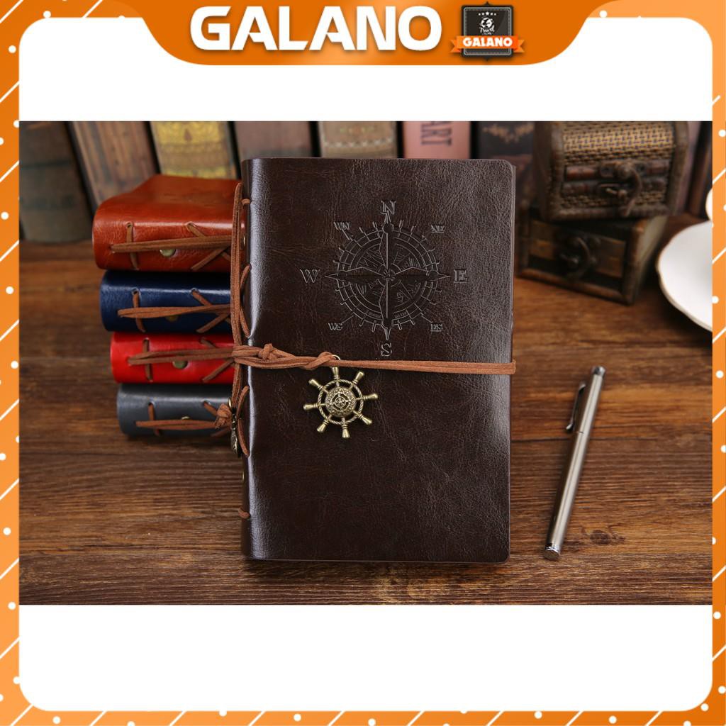 Sổ Tay Bìa Mềm Bằng Da Ghi Chép GALANO Bìa Còng Phong Cách Vintage Giấy Kraft SN-001044