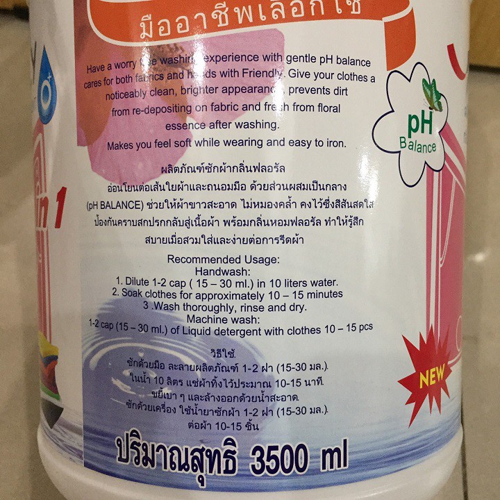 Nước giặt đậm đặc Friendly 3.500ml Thái Lan