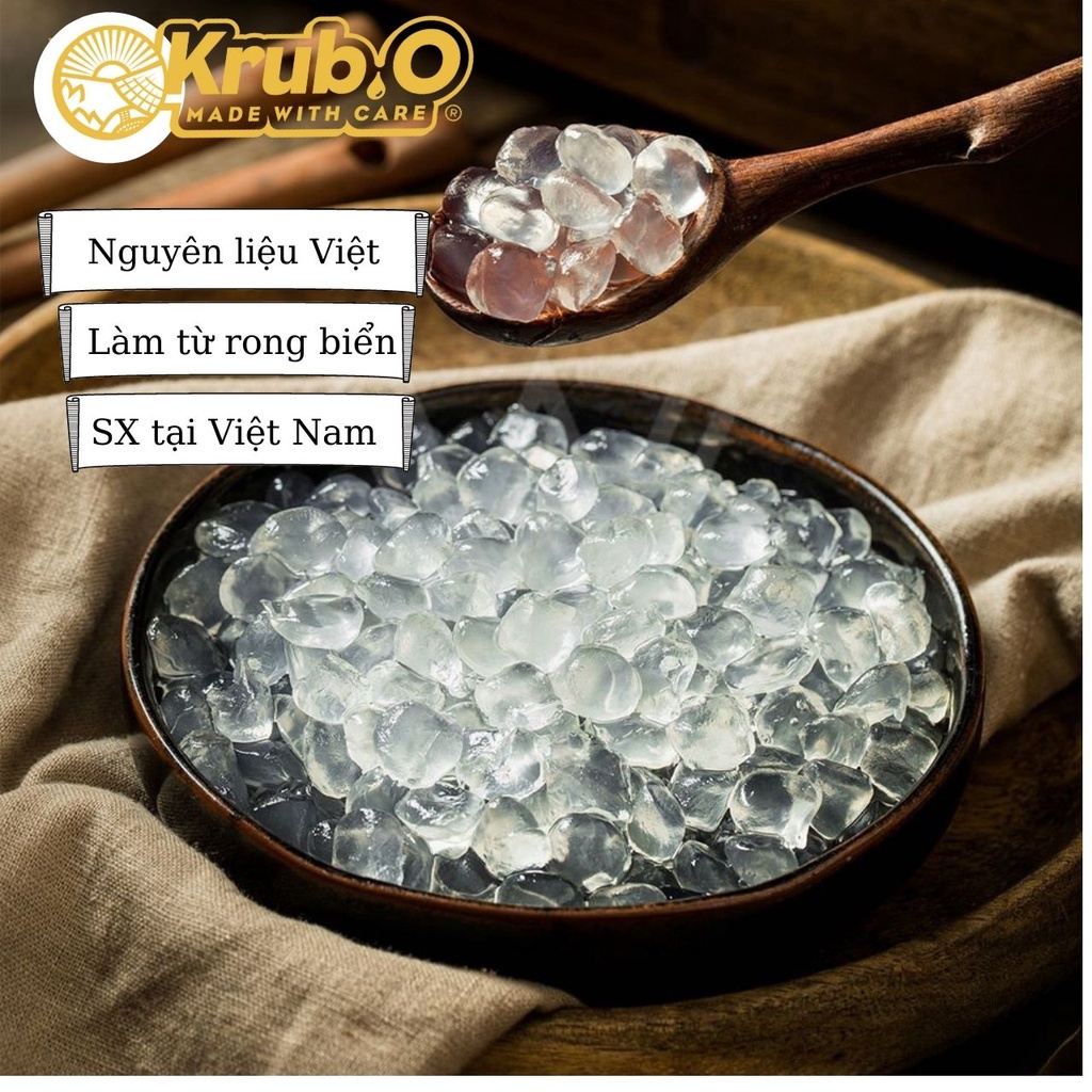 Trân châu trắng túi trân châu 3Q nguyên liệu làm trà sữa KRUBO thơm ngon siêu sạch dai dẻo đậm vị 1kg