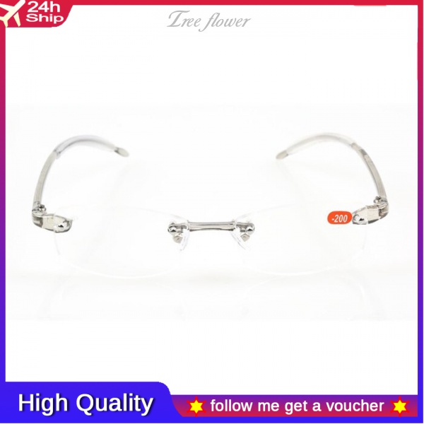 Kính Cận Gọng Mềm Không Viền Acrylic TR90 -1.5 -2.0 -2.5 -3.0 -3.5 -4.0 Cho Nam Nữ