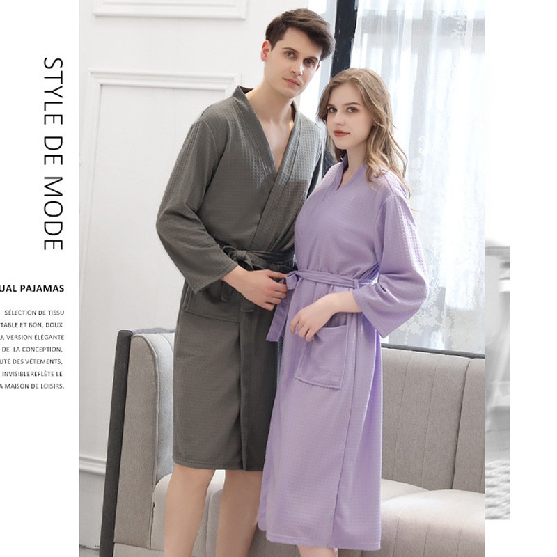 Men Women Dressing Gown,Soft Spring Thin Bathrobes Sleepwear Robe | BigBuy360 - bigbuy360.vn