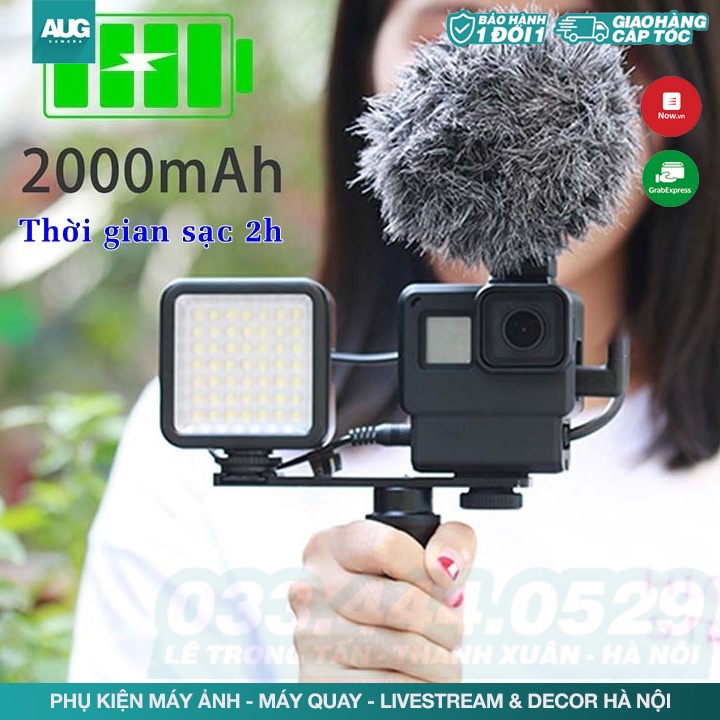 Đèn Led trợ sáng mini Studio MJ58 phiên bản mới có tích hợp pin 2000Mah dùng cho điện thoại, máy ảnh