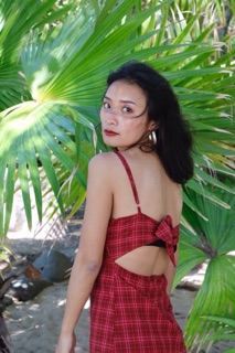 Váy hai dây caro đỏ