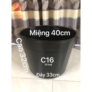 { 10 Cái } Chậu Nhựa Trồng Cây C16 Đen Mềm Dày Dặn 40x32