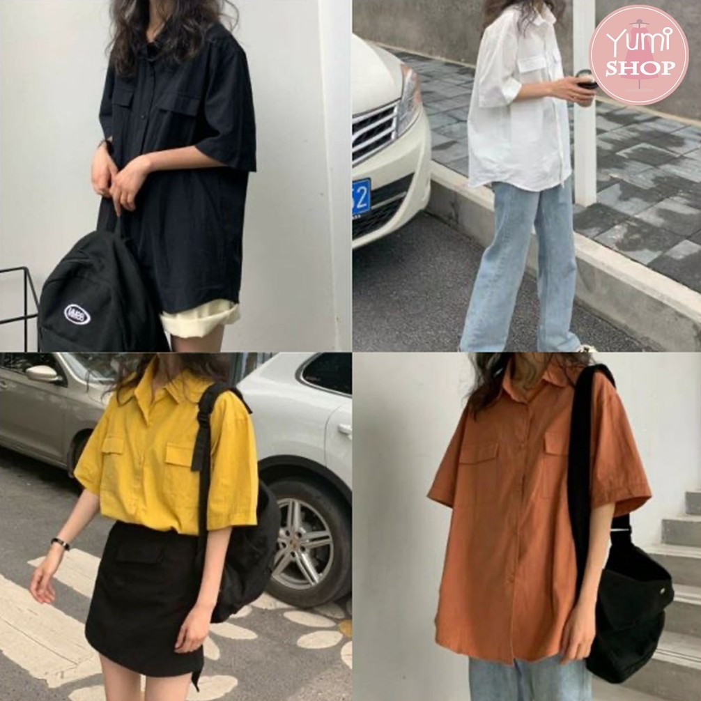 ÁO SƠ MI NỮ TAY LỠ - SƠ MI TRẮNG TAY LỠ TÚI HỘP HOT | ÁO SƠ MI NỮ CHẤT ĐẸP