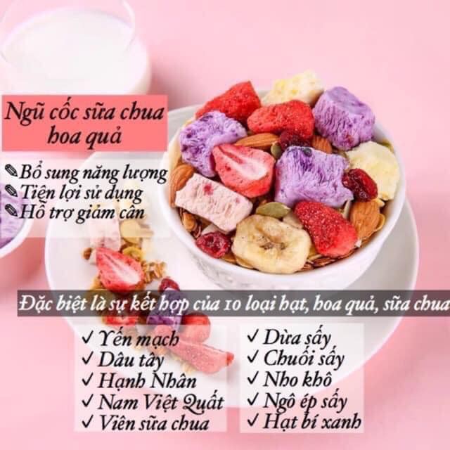 [XẢ KHO] Ngũ Cốc Sấy Giòn Mix Hoa Quả - Rau Củ Siêu Ngon - Gói 400gr