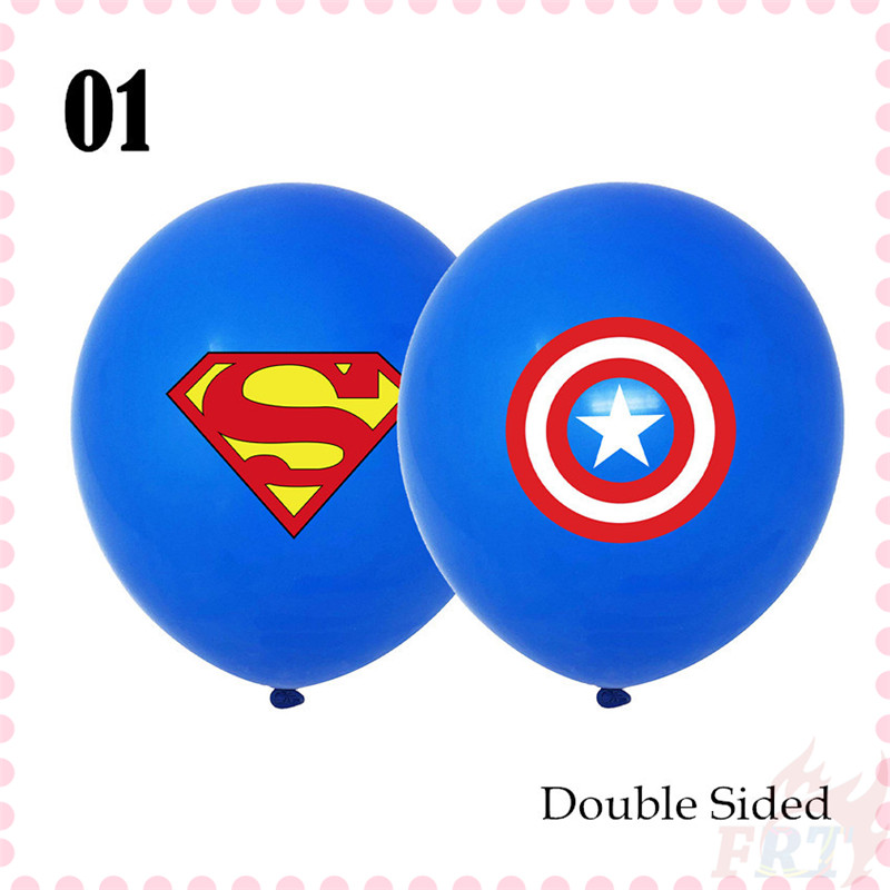 Bong bóng latex in hình siêu anh hùng Marvel &amp; DC trang trí tiệc kích thước 12inch
