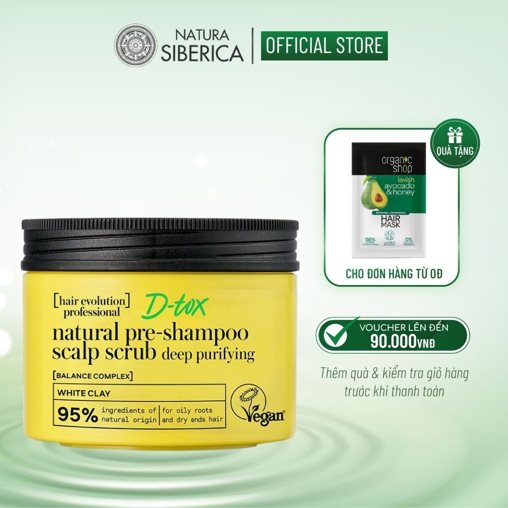 Tẩy Tế Bào Chết Cho Da Đầu Natura Siberica Tóc Khô Và Gàu OX Natural Pre Shampoo 150ml