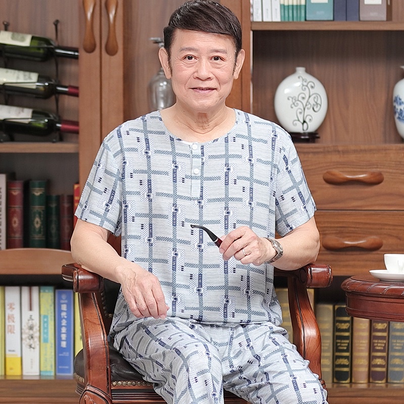 Bộ quần áo mặc nhà trung niên cho ông cho bố BDN01 bộ đồ trung niên nam vải lanh mát mịn