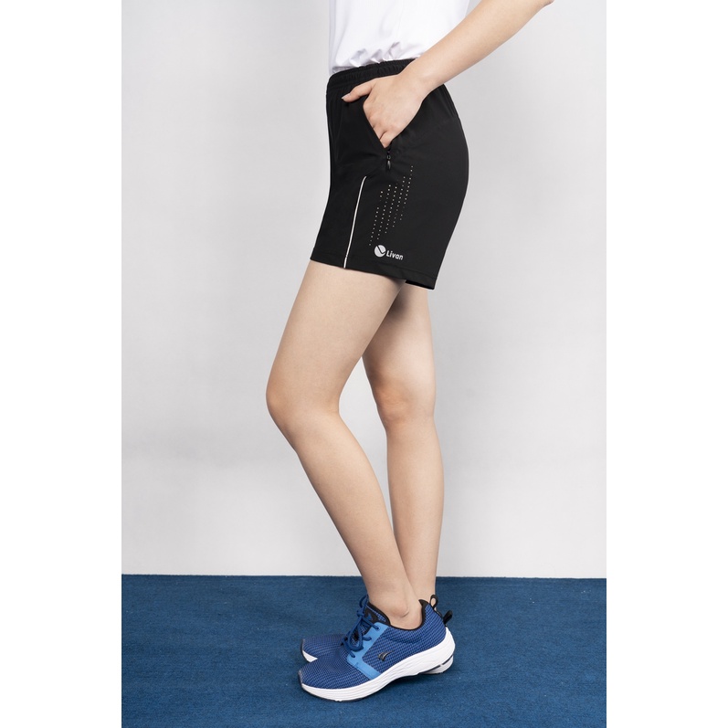 Quần Short Thể Thao Nữ Livan Sport Phối Viền Thoáng Khí Cao Cấp