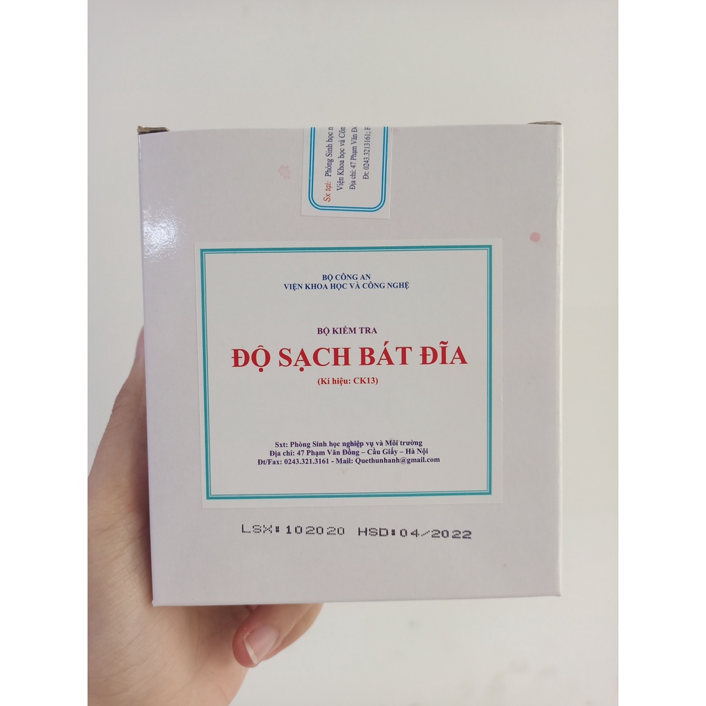 Bộ Kiểm Tra Độ Sạch Bát Đĩa Phát Hiện Vết Dầu, Mỡ, Tinh Bột - Bộ Test Bát Đĩa Ck13 (Hộp 200 test)