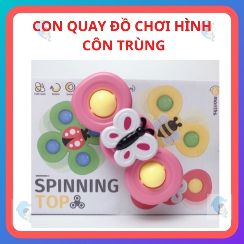 Đồ Chơi Set 3 Con Quay Nhiều Màu Sắc Cho Bé Chơi Tự Lập Từ 3 Tháng Trở Lên Loại 1 An Toàn, Màu Sắc Rõ Nét Đẹp