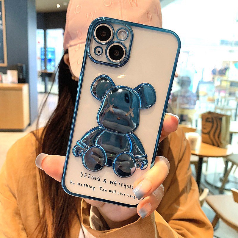 Ốp lưng in nổi hình gấu Bearbrick 3D cho iPhone 6Plus, 7Plus, Xsmax, 11Promax, 12Promax, 13Promax