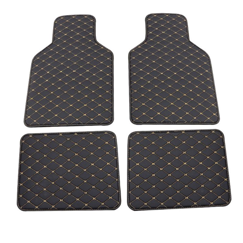 Set 4 Tấm Thảm Da PU Lót Sàn Xe Hơi Xe Tải SUV Tiện Dụng
