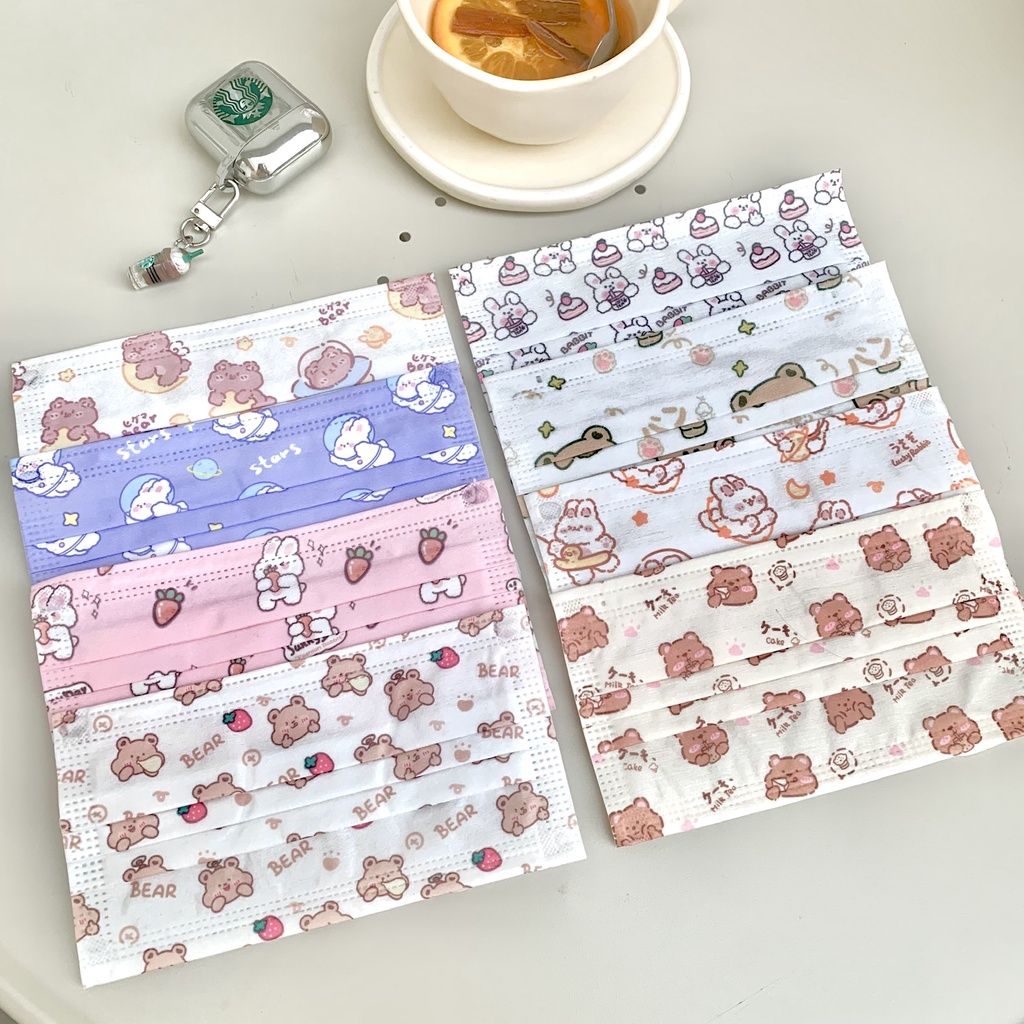 Khẩu Trang Y Tế Họa Tiết 3 Lớp | Khẩu Trang Quà Tặng In Hình Dễ Thương Dành Cho Người Lớn