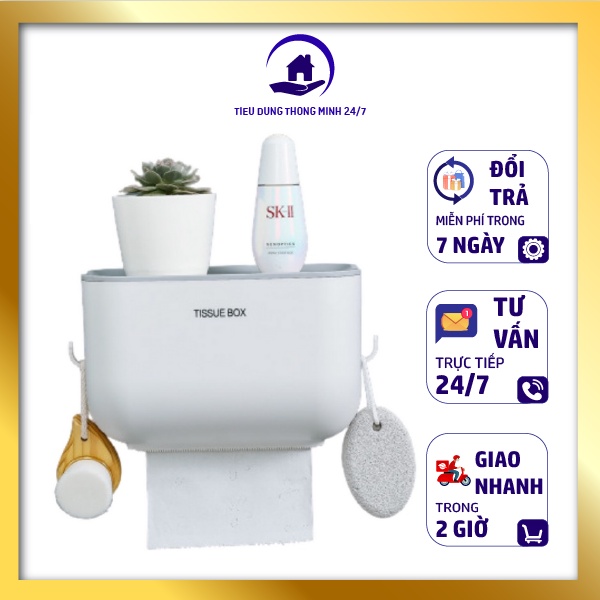 [Mã LIFE20KALL giảm 10% đơn 50K] Hộp Đựng Giấy Vệ Sinh Dán Tường Siêu Chắc Chống Nước Kiêm Kệ Để Đồ Thông Minh Cao Cấp