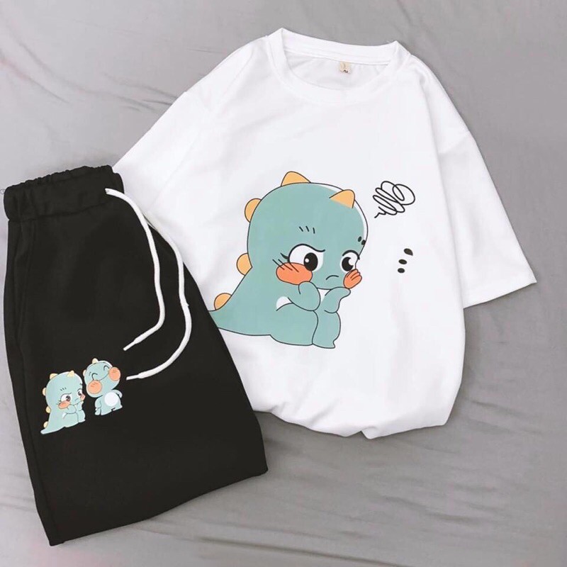 [ẢNH THẬT] Set bộ cartoon hoạt hình áo 3D + Quần short siêu hot - Set bộ quần áo nữ Unisex - Set đồ Unisex form rộng ❤️