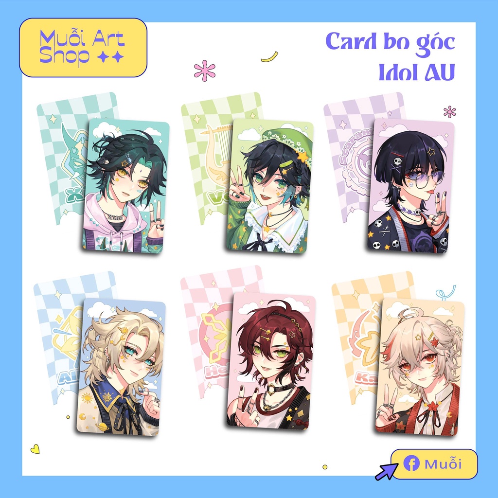 Card bo góc Idol AU Genshin Impact 1 Set 6 nhân vật