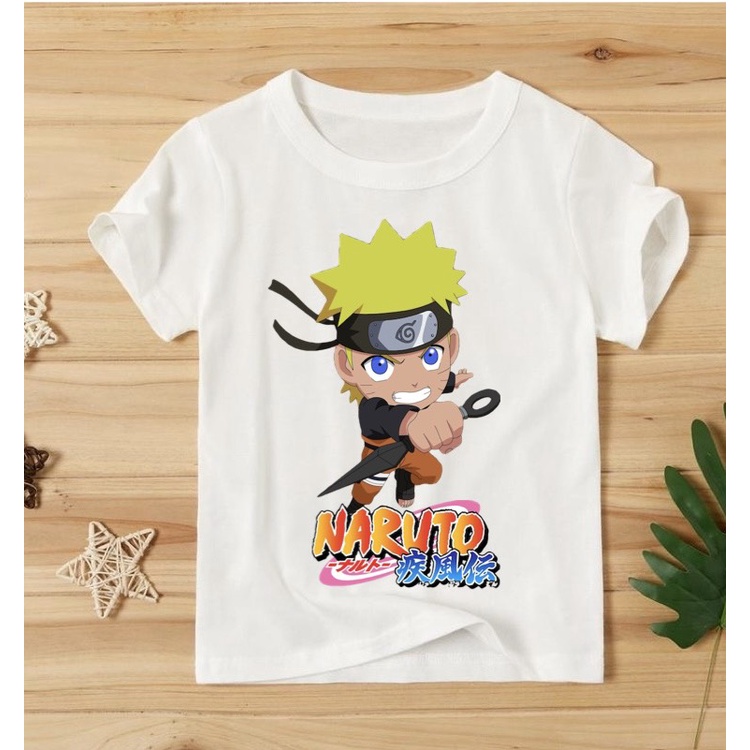 áo thun bé trai in hình naruto thun co giản 4 chiều thoải mái NRT04